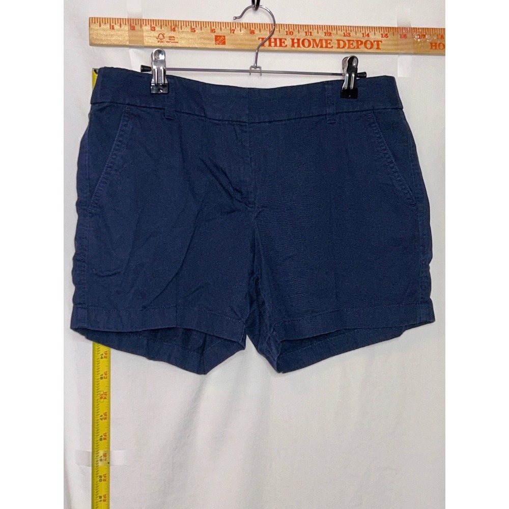 J.Crew Womens Navy Blue Chino Shorts Size 6 Cotton Mid Rise 3 Inch Inseam Casual